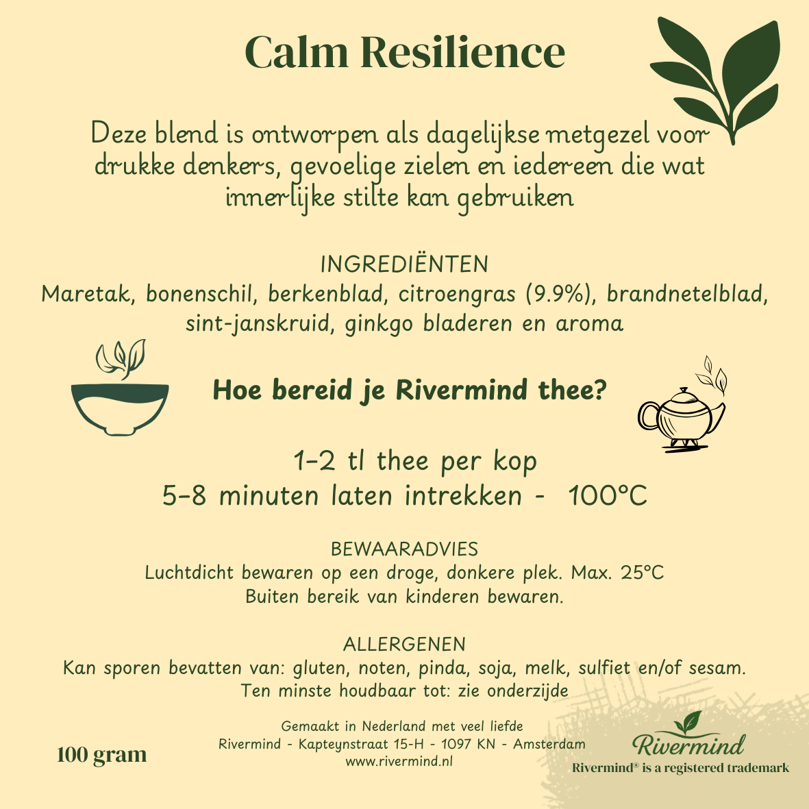 Calm Resilience Thee 100g - Anti-Stress met Sint-Janskruid